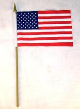 6 AMERICAN FLAG ON STICK 4 X 6 INCH united states of america USA bulk flags NEW picture