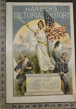 1899 MILITARY SPANISH AMERICAN WAR NAVAL LIBERTY COVER HARPERS PICTORIAL 28293 picture