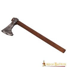 Viking Axe Head Handle Hand Forged Carbon Steel Warrior Fully Functional Weapon picture