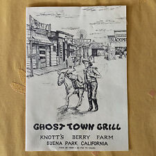 Vintage Ghost Town Grill Menu Knott’s Berry Farm Buena Park, California  picture