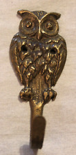 Vintage Brass Owl Coat Hook 4 1/2