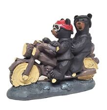 Black Bear Motorcycle Biker Figurine  picture