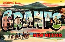 Grants New Mexico NM Large Letter Greetings Postcard Linen Unposted Unused picture