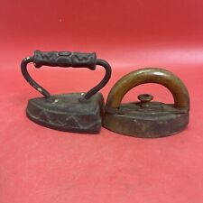 Vintage irons, cast iron, with wooden handle, lot of 2 pcs. picture