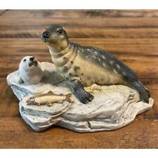 Vtge Chesterton Collectables Hand Painted England Seal w/pup over rock Figurine picture