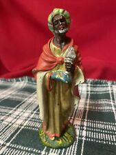 VTG Nativity Black Wise Men 7” Wiseman Paper Mache Italy Christmas MidCentury picture
