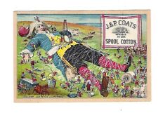 c1890 Victorian Trade Card J.&P. Coats Spoon Cotton, Gulliver & Liliputians picture