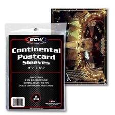 (Pack of 100) BCW Continental Size Postcard Sleeves Archival Quality No PVC picture
