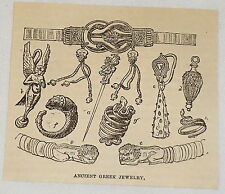 small 1881 magazine engraving ~ ANCIENT GREEK JEWELRY picture