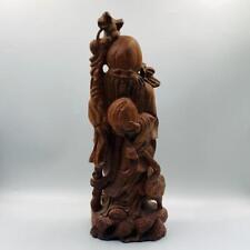 Wood Carving Jurojin Ornament Fukurokuju Height 41.5cm Lucky Charm Happiness For picture