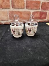 Pair of Royal Worcester England Deviled Egg Coddlers with Black Berries picture