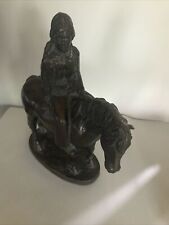 Artist Signed FC Girl on Horse Bronze picture