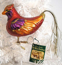 OLD WORLD CHRISTMAS - FANTASY CARDINAL - CLIP ON BLOWN GLASS ORNAMENT NEW picture