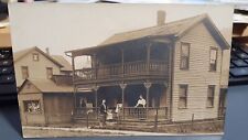 RPPC NY House Mom on porch Dad holding daughters hand on steps. picture