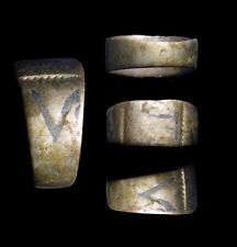 VERY RARE Ancient Silver Roman Ring FIFTH LEGION Inlaid V Certified Artifact picture
