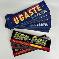 Big Lot Vintage Fruit Box Crate Labels UGASTE & KAY-PAK California Unused 400+ picture