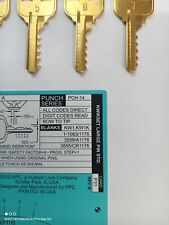 Kwikset KW1 / 1176 - Space and Depth Keys 5 Cut Blanks HPC 1200PCH Code Card P31 picture
