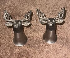 Pair Of Deer Jagermeister Pewter Shooter Stag Deer Buck Head Shot Glass (2 Pack) picture