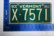 1976 76 VERMONT VT LICENSE PLATE TAG # X-7571 picture