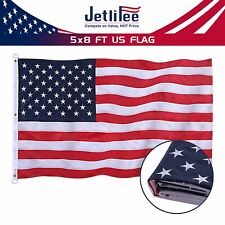 Jetlifee 5x8 FT USA US American Flag Heavy Duty 210D Polyester Double Embrodered picture
