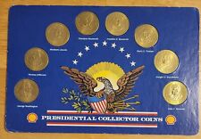 Shell Company Presidential Collector Coin Set 8 Presidents Commemorative 1992 picture