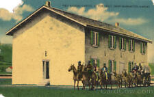1952 Fort Riley,KS First Kansas Capitol Horses Woodgifts Linen Postcard 2c stamp picture