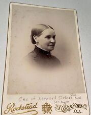 Rare Antique Victorian American ID'd Charlotte Keyt Illinois Cabinet Photo picture