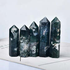 Natural Moss Agate Obelisk Wand picture