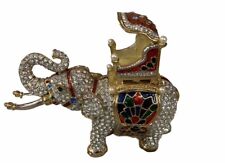 4 “ Long Maharaja Elephant Trinket box Handmade With Swarovski Crystals . picture