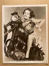Hollywood leggy pinup photo actress Mary Murphy straddles Triumph “The Wild One” picture