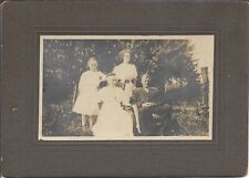 Family Outdoors Photograph Early 1900s Trees Vintage Cabinet Card picture