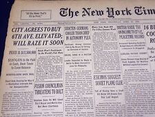 1938 APRIL 27 NEW YORK TIMES - CITY AGREES TO BUY 6TH AVE ELEVATED - NT 694 picture