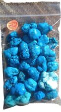 🔥 CHINESE TURQUOISE TUMBLED STONES 28PC LOT MINERAL LAPIDARY DISPLAY picture