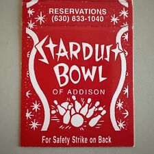 Vintage 1970s Stardust Bowl Addison Bowling Alley Matchbook Cover picture
