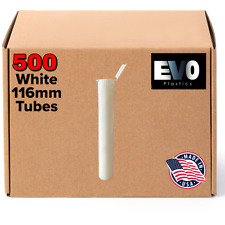 116mm Tubes - White- 500 count , Pop Top Joints, BPA-Free Pre-Roll - USA Made picture