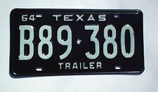 Old 1964 Texas Trailer License Plate 89-380 Vintage Embossed picture