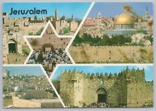 State View~5 Views of Jerusalem 1 In Star~Continental Postcard picture
