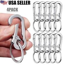 4× Mini Stainless Steel Carabiner Key Chain Clip Hook Buckle Keychain Key Ring picture