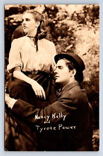 Vintage RPPC Nancy Kelly and Tyrone Power in Jesse James Movie Promo R3 picture