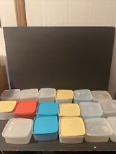 Tupperware 5X4.5X2.25” Container Lot Of 17 Multiple Colors With Lids picture