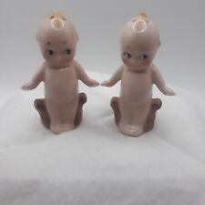 Vintage Rose O'Neill Kewpie Salt and Pepper Shakers Standing With Stump 1913 picture