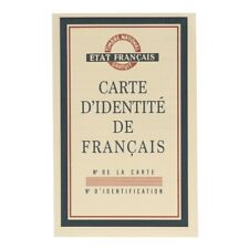 WW2- French Vichy Regime Civilian Identity Card- Authentic Reproduction-  New picture