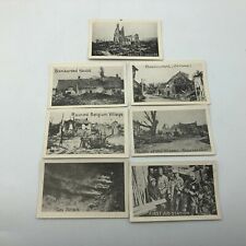 WW1 Horrors Of War Gas Attack Ruined Village Bombarded House Photo Cards Lot M5  picture