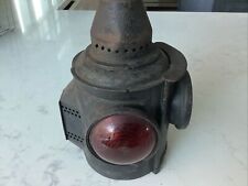 Rare Adlake Lamp Railroad Truck Train Lantern Antique Red + Clear Glass Old picture