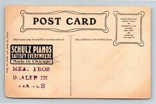 Advertising-SCHULZ PIANOS-Chicago Illinois c1910 Vintage Postcard picture