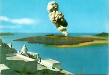 Postcard Greece Santorin Island - Volcano erupting ash picture