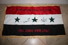 Operation Iraqi Freedom Iraq Bringback-Iraqi Flag with Gold Fringe 2004-05 Large picture