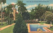 Sarasota Florida, John Ringling Estate Garden & Pool, Vintage Postcard picture