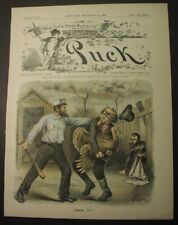 1886 political cartoon: ANARCHISM trying to steal LABOR's personal liberty Puck picture