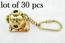 Nautical Divers Lot of 30 Piece Diving Helmet Key chain Brass Key Ring Antique  picture
